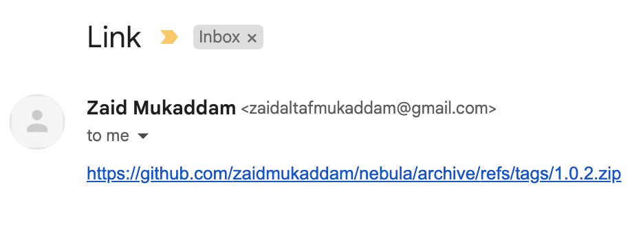 e-mail client screenshot, e-mail with link, where @ sign is not visible